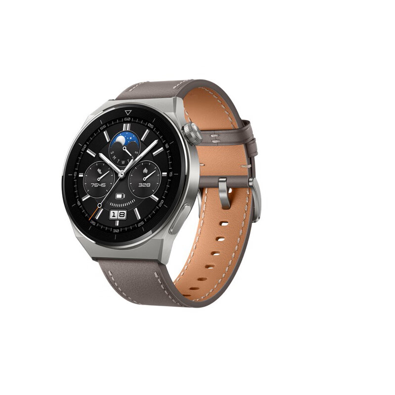 华为 WATCH GT3 PRO 华为 运动智能手表 强劲续航/蓝牙通话/ECG心电分析 46mm  灰色真皮表带