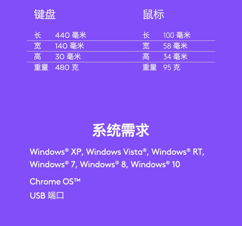 罗技（Logitech）MK270无线键鼠套装10米覆盖商务办公无限键盘鼠标套件台式机外接笔记本电脑通用