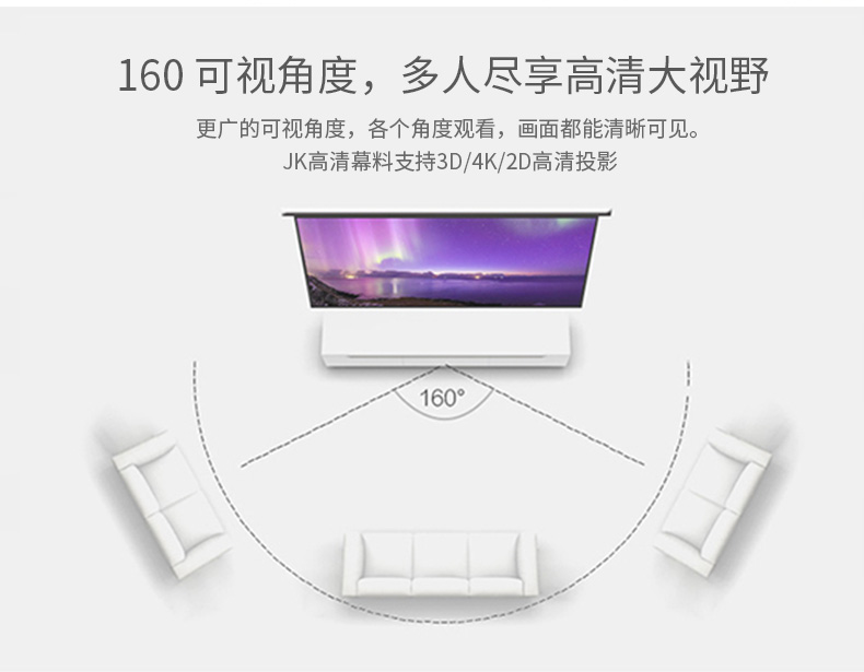 经科（JK）PB-S 投影幕布电动幕大型工程幕布电动遥控投影仪幕布 高清玻纤幕面 180英寸4:3（含遥控）