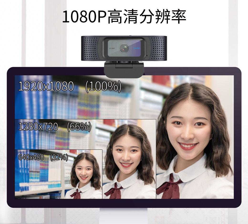 势必得（Spedal）928 电脑直播摄像头 高清1080P自动对焦 内置双麦克风免驱动