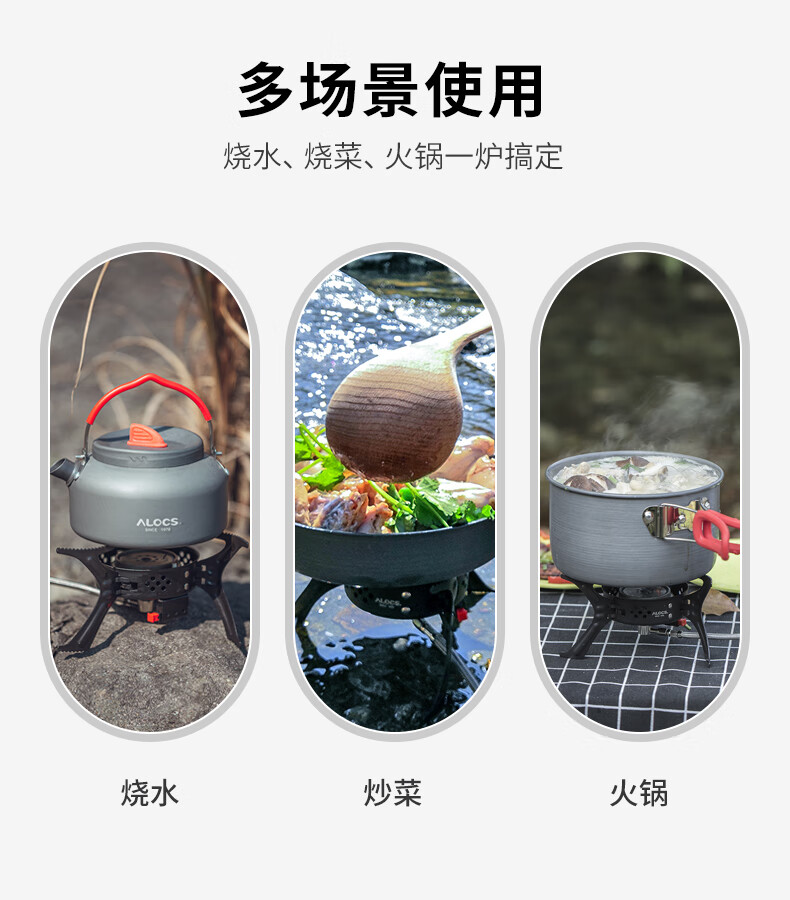 爱路客（ALOCS）野外炉具便携套装野炊猛火炉头户外炉具燃气炉防风户外气炉CS-G04PRO