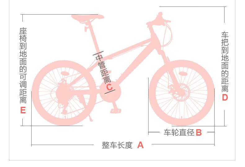 永久自行车城市自行车青少年女低跨度运动单车24级变速单车 22寸钢架 樱花粉
