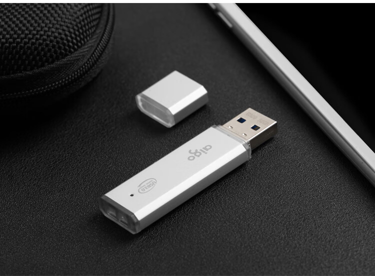 爱国者（aigo）64GB USB3.0 U盘 U320商务款 银色 金属机身 LED工作指示灯