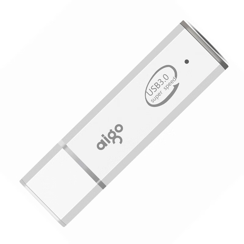 爱国者（aigo）64GB USB3.0 U盘 U320商务款 银色 金属机身 LED工作指示灯