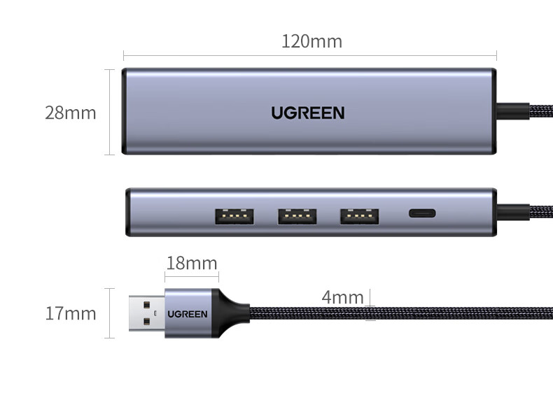 绿联 USB3.0转千兆网口扩展坞分线器转接头有线网卡RJ45接口转换器 适用苹果华为联想电脑拓展坞 20915