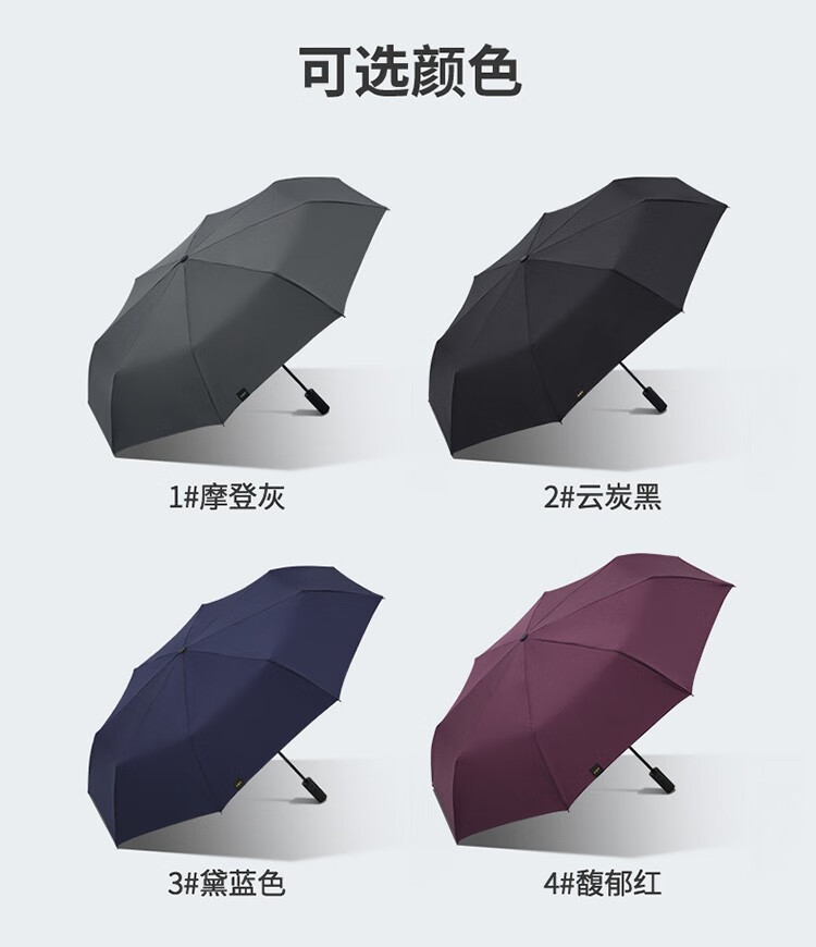 天堂伞 全自动伞商务伞雨伞三折伞加大加固双人大伞折叠三折伞 城市速写2231138E馥郁红