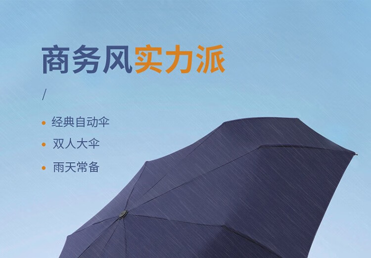 天堂伞 全自动伞商务伞雨伞三折伞加大加固双人大伞折叠三折伞 城市速写2231138E馥郁红