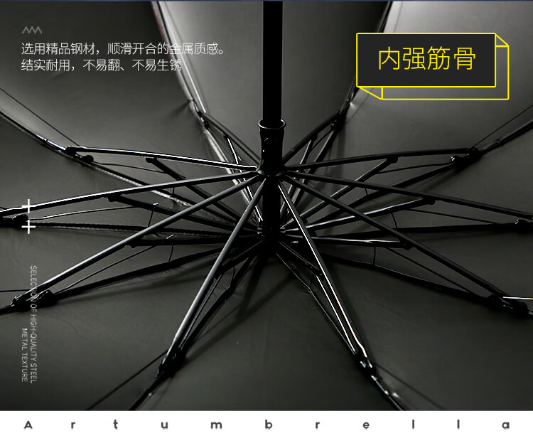 天堂伞 雨伞10骨双人超大号简约经典折叠便携学生晴雨两用三折晴雨伞 独具一格2231125E深空灰