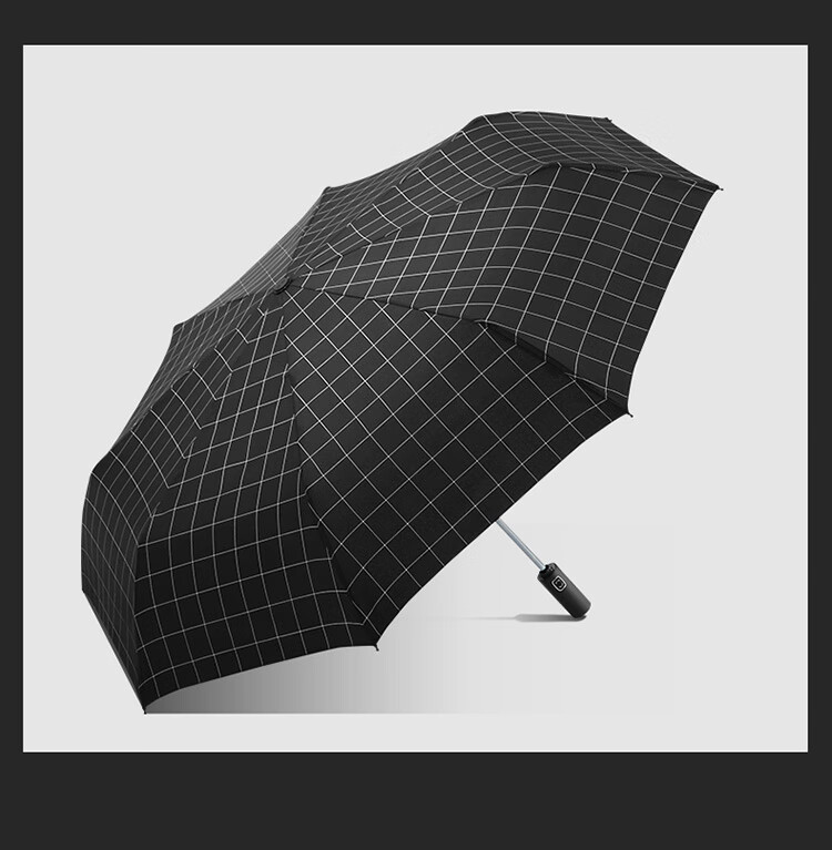 天堂伞 全自动雨伞一键自开收简约格纹折叠晴雨两用折叠三折伞 绅士格纹2231130E小方格
