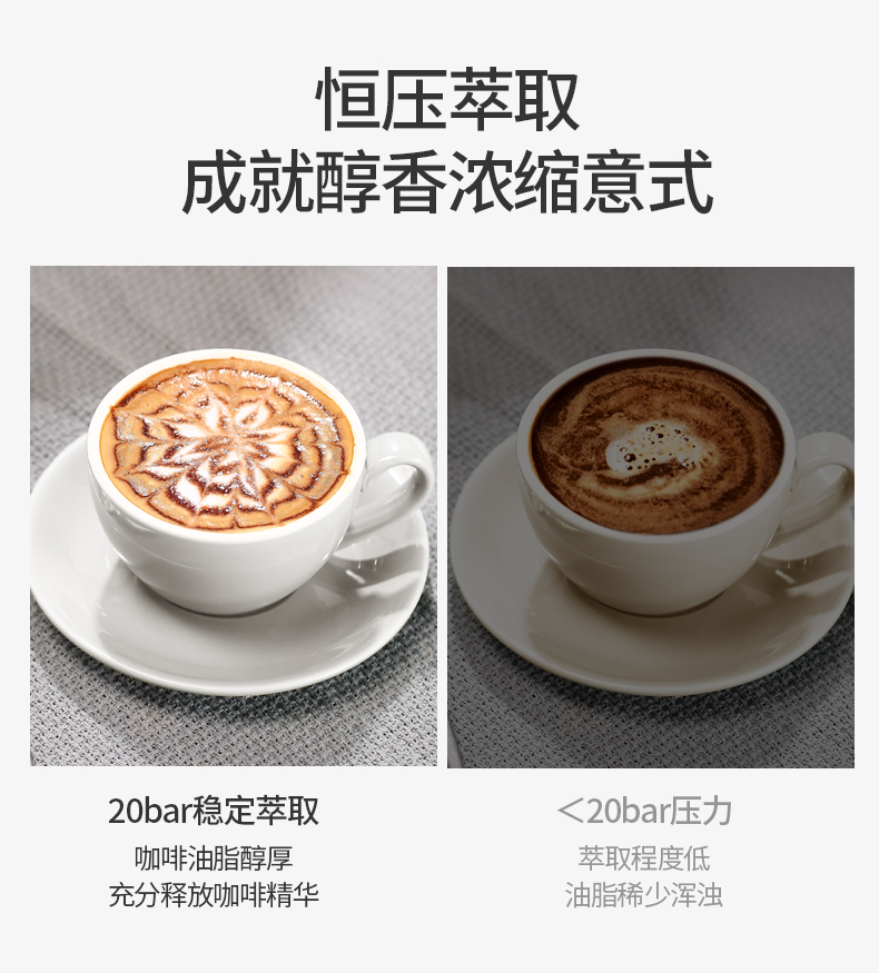 东菱（Donlim）咖啡机家用 意式20Bar高压萃取 可视化控温 蒸汽打奶泡 意式浓缩 DL-5700P