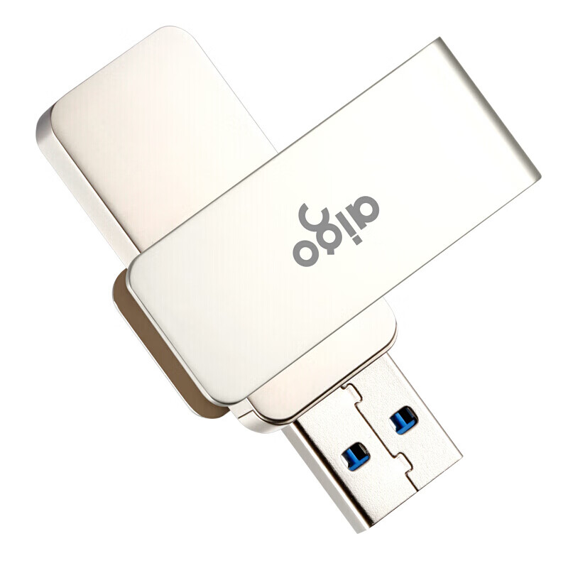 爱国者（aigo）128GB USB3.0 U盘 U330金属旋转系列 银色 快速传输 出色出众