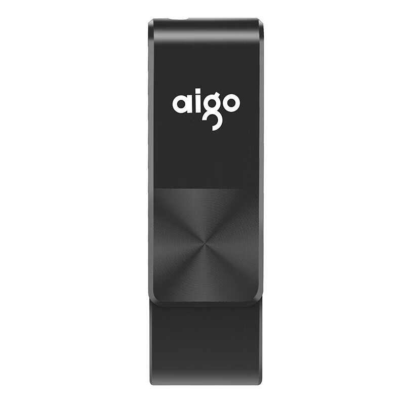 爱国者（aigo）U266 USB2.0 16GB U盘 旋转防护 黑色 CD纹防滑设计 16GB