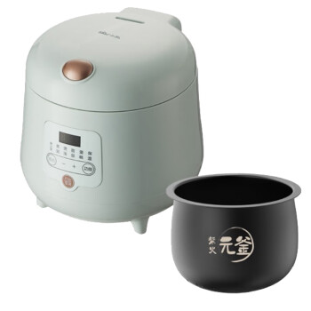 小熊（Bear）电饭煲 迷你小电饭煲 全自动1.6升宿舍1-3人 多功能智能预约 煮饭锅 浅绿 DFB-B16B1小熊