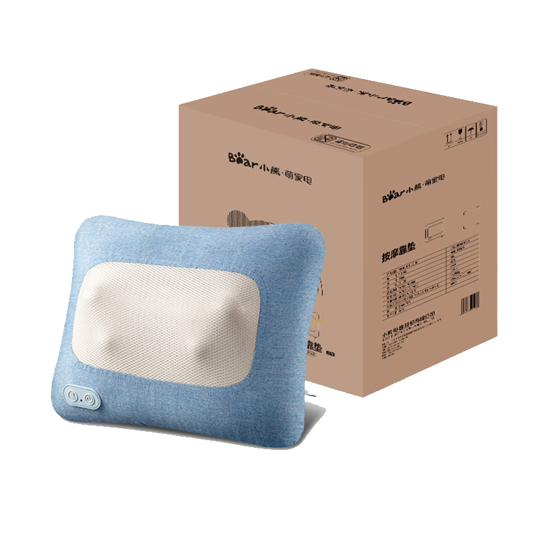 小熊（Bear）颈椎按摩器 AMQ-B24A1 腰部按摩器 肩颈按摩器 全身揉捏按摩靠垫按摩枕靠枕按摩仪