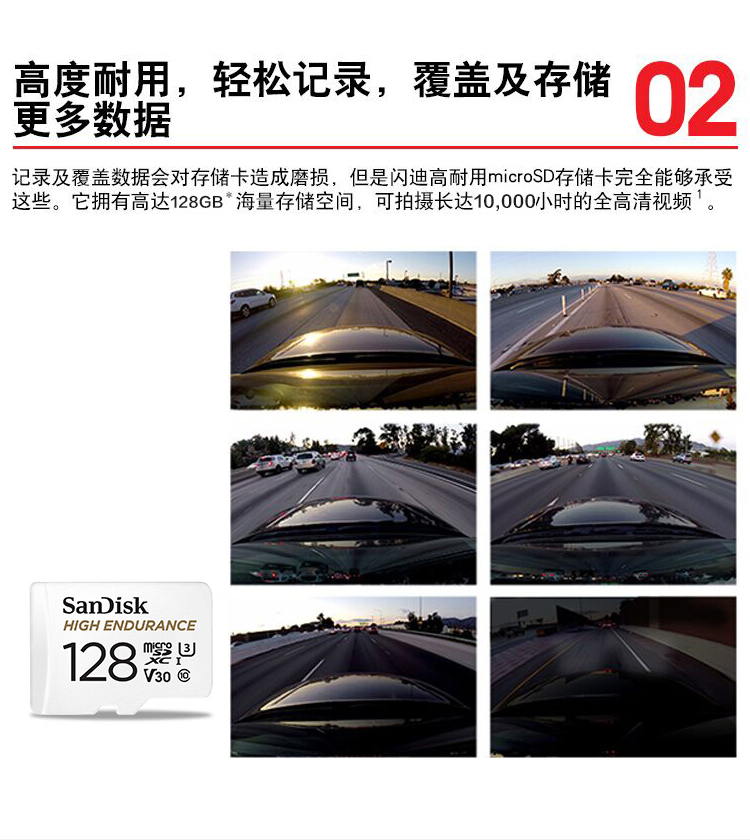 闪迪（SanDisk）SDSQQNR-128G-ZN6IA 存储卡 行车记录仪&安防监控专用内存卡 高度耐用 家庭监控