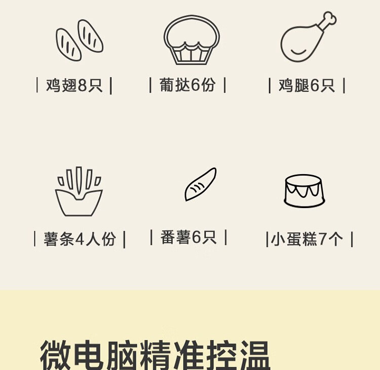 小熊（Bear）空气炸锅 3.5L家用低脂轻食机 多功能电炸锅 一人食薯条机QZG-B14E1小熊