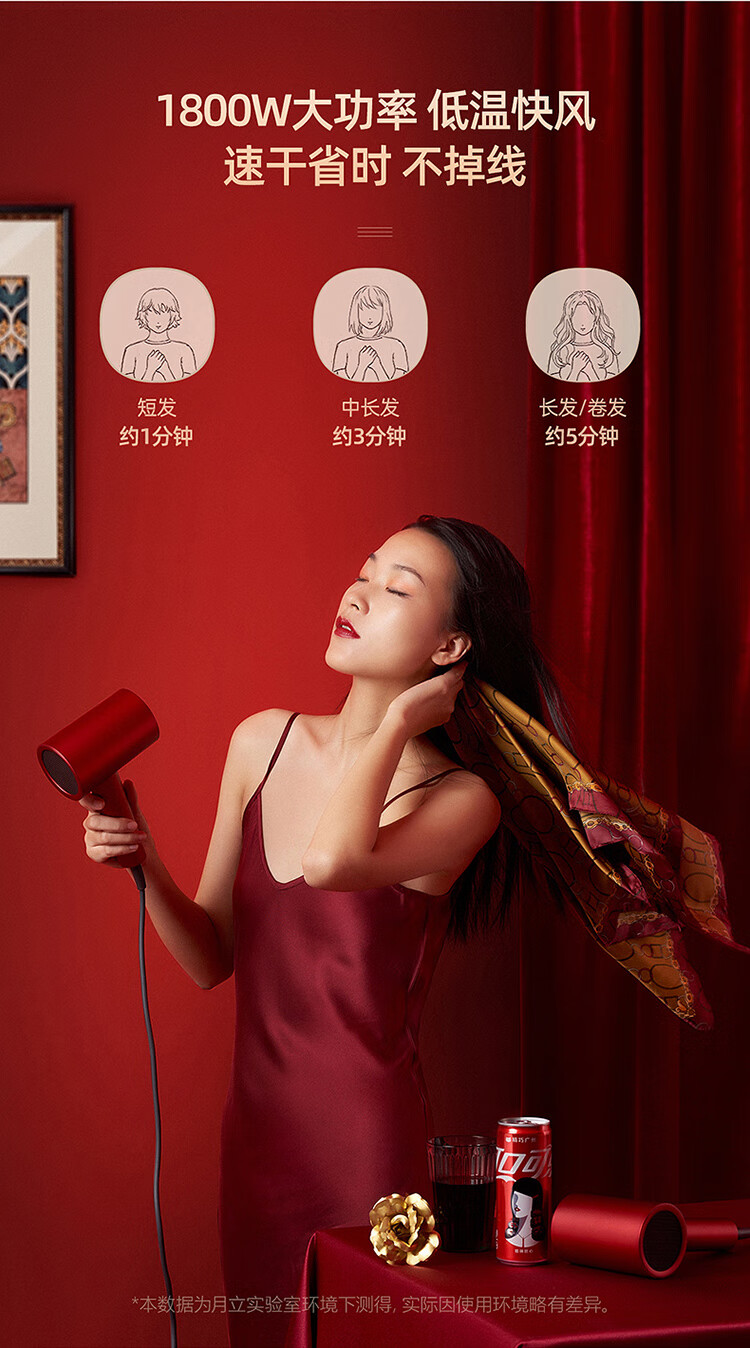 小适（showsee）家用大功率 吹风筒磁吸风嘴  负离子恒温护发电吹风机 快干 A5-R
