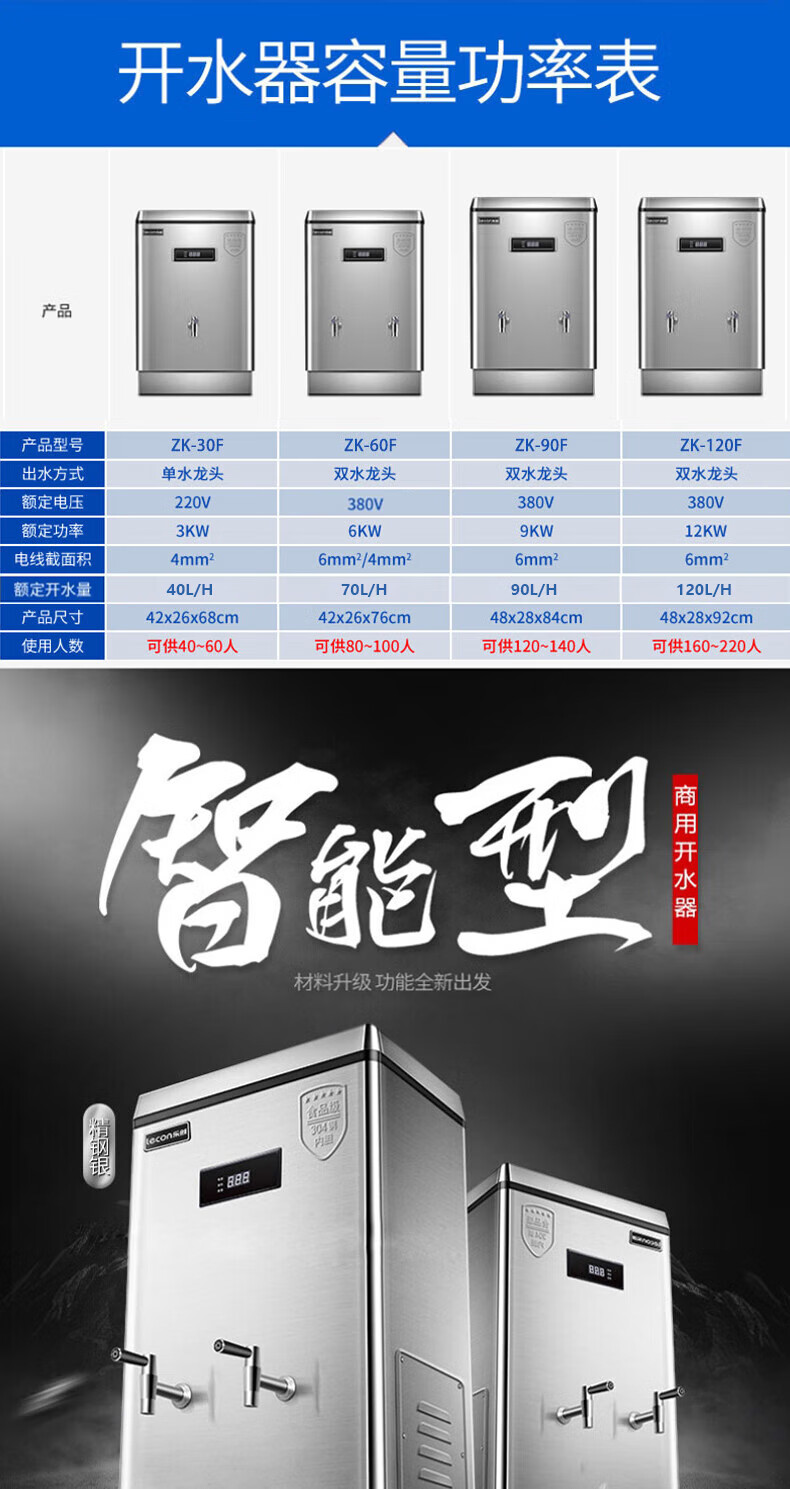 乐创（lecon）商用开水器电热烧水器烧水桶 ZK-30F 不锈钢大容量工厂饮水机餐饮店设备 30L/H发泡款