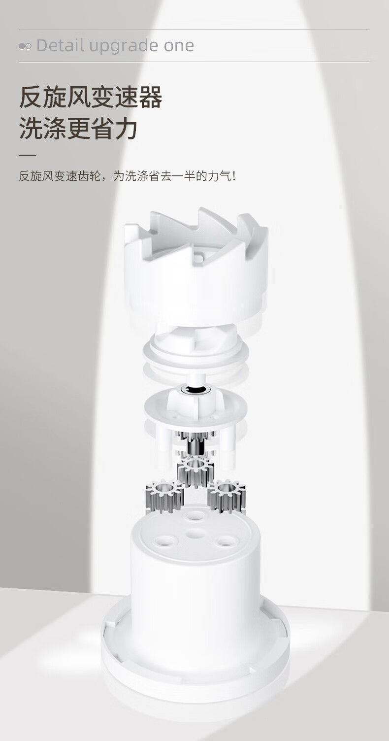 爱格（aige） 拖把 旋转拖把 免手洗家用甩干懒人拖把墩布拖地干湿两用2个棉头 JX11-2
