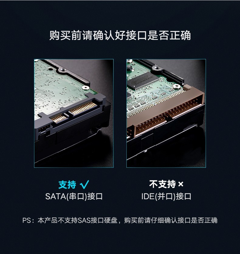 绿联USB3.0转SATA转换器 笔记本电脑2.5/3.5英寸硬盘连接器数据转接线易驱线 USB3.0转SATA 极速款 20231