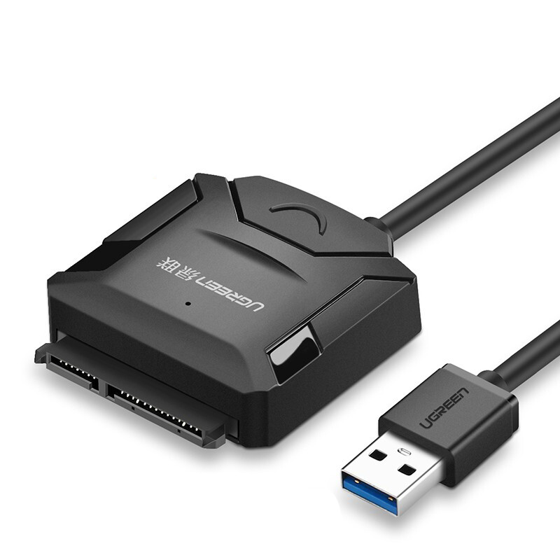 绿联USB3.0转SATA转换器 笔记本电脑2.5/3.5英寸硬盘连接器数据转接线易驱线 USB3.0转SATA 极速款 20231