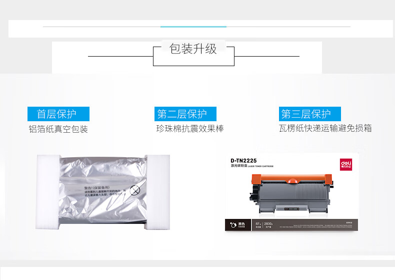 得力(deli)D-TN2225激光碳粉盒(黑)（适用兄弟1118/1208/1518/1519/1608 联想M1840/M1851/M2040/M7206w)