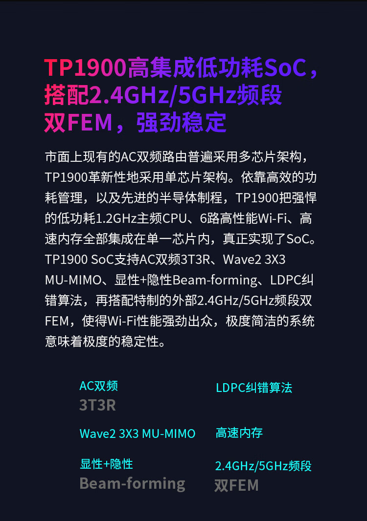 TP-LINK 普联双千兆路由器 mesh分布路由 1900M家用无线 六信号放大器 5G双频 WDR7661千兆易展 IPv6 WDR7660
