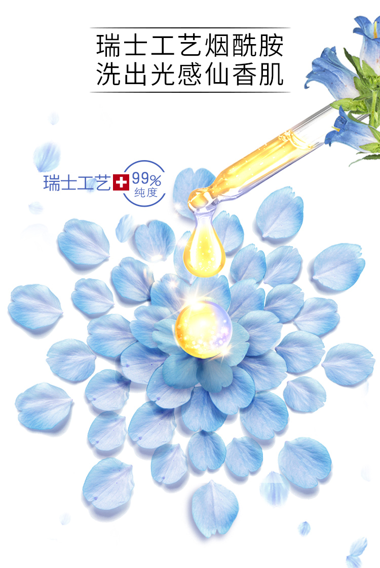 力士(LUX)沐浴乳 植萃精油香氛沐浴露 蓝风铃香与烟酰胺 550g