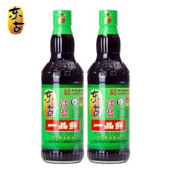 东古淡盐一品鲜酱油淡盐生抽酱油炒菜淡酱油凉拌海鲜蘸酱495ml*2