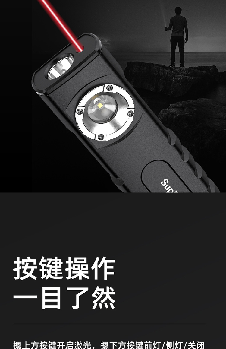 神火（supfire）G20工作灯led多功能激光灯带磁铁汽修维修强光远射户外镭射灯应急可充电手电筒