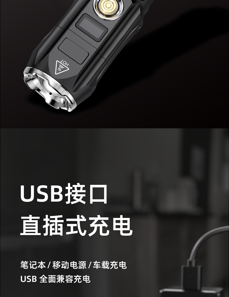 神火（supfire）强光手电筒远射LED充电式迷你防身骑行户外灯F15