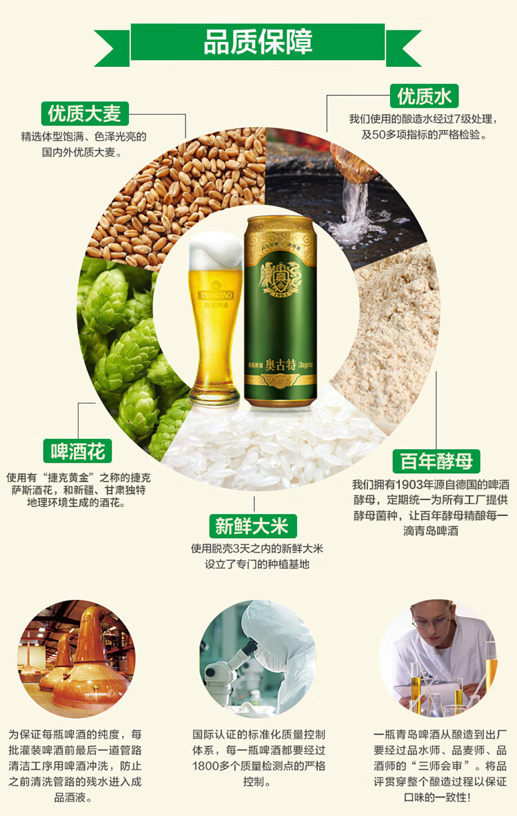 青岛啤酒（TSINGTAO）奥古特12度500ml*12罐啤整箱装