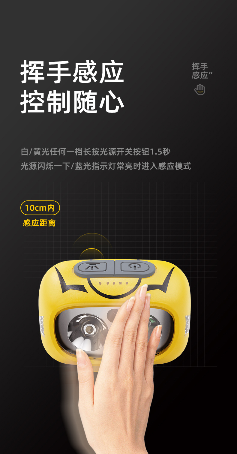 神火（supfire）HL05-S感应头灯LED强光远射充电头戴式钓鱼夜钓户外防水超长续航矿灯