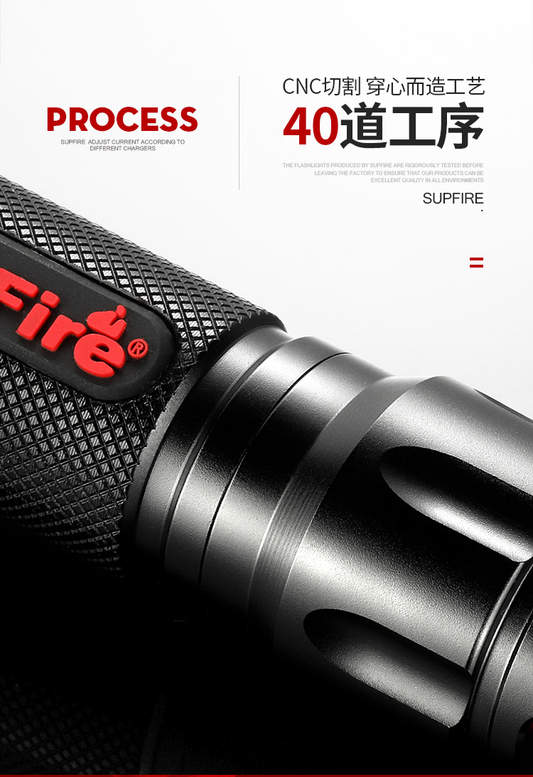 神火（supfire）T10强光手电筒 远射LED充电式防身骑行户外灯