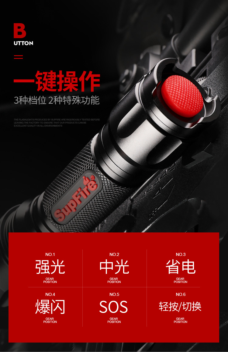 神火（supfire）T10强光手电筒 远射LED充电式防身骑行户外灯