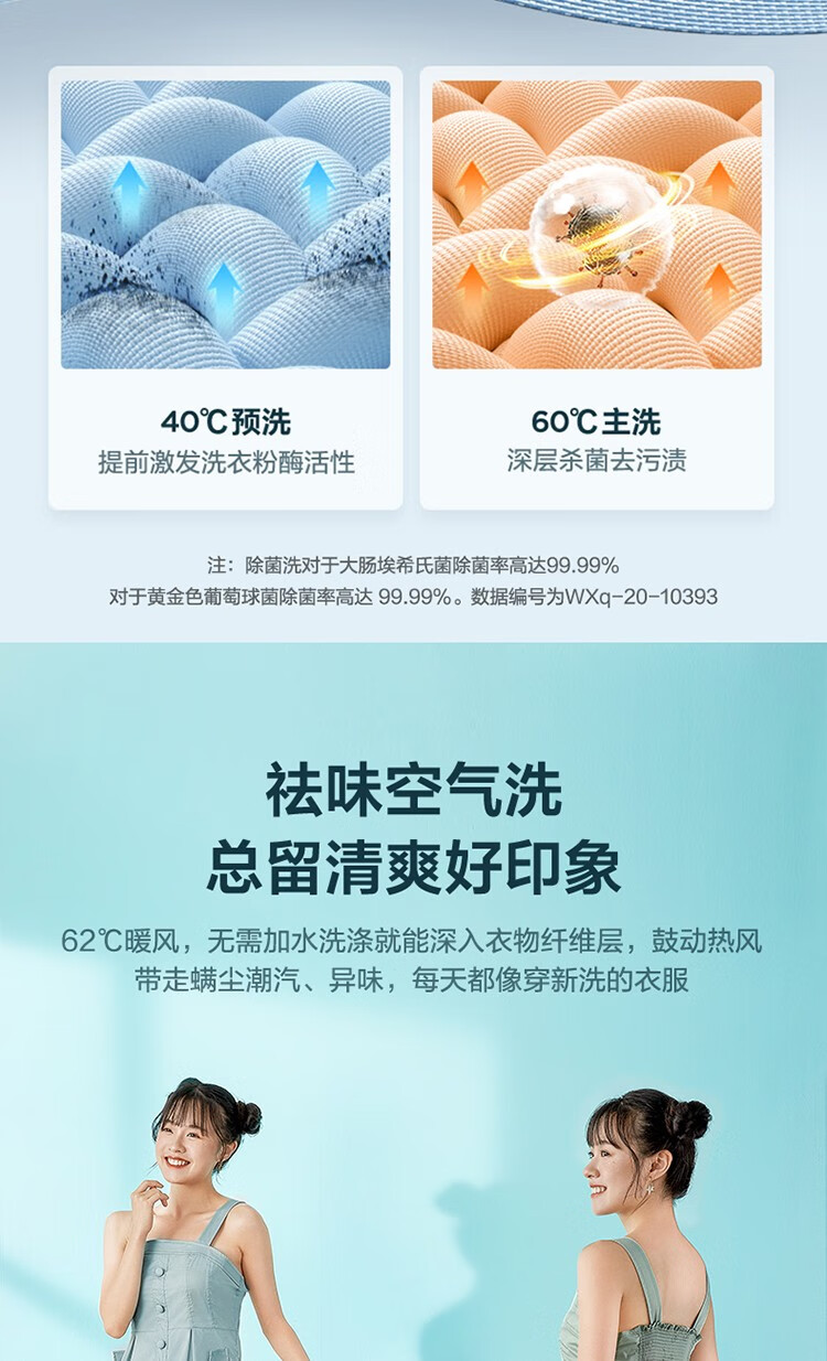美的（Midea）MG80V11D 洗衣机全自动滚筒8kg10公斤洗烘一体变频一级能效家用大容量滚筒（不带烘干)