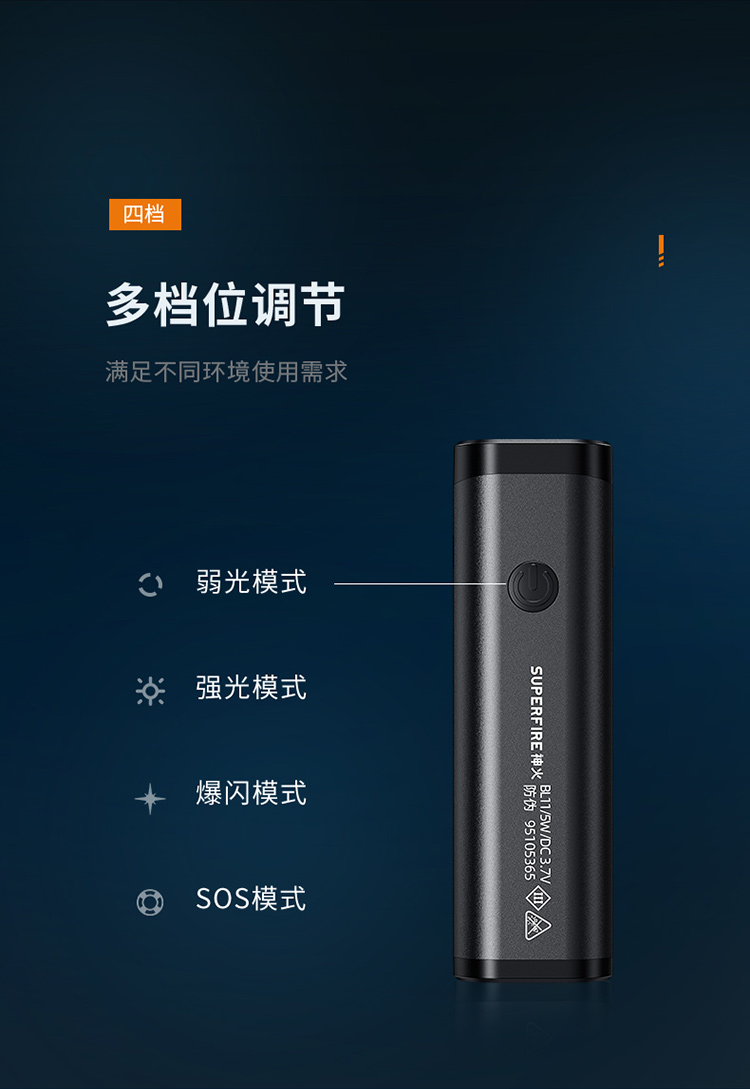 神火（supfire）BL11自行车夜骑灯 强光手电筒 防水充电式户外骑行远射超亮夜骑山地车灯