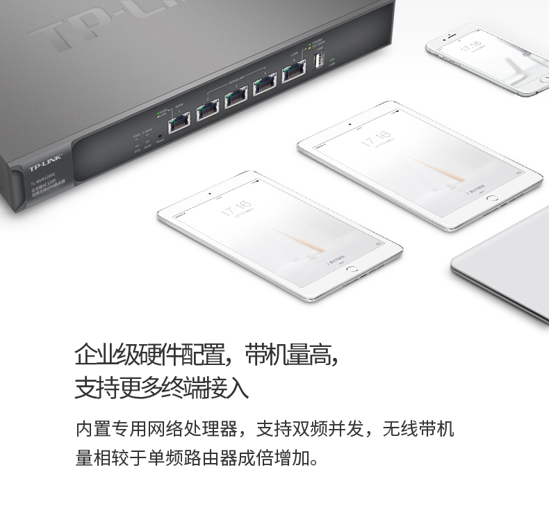 TP-LINK 普联1200M 5G双频无线企业级路由器WDR7660 wifi穿墙/VPN/千兆端口/AC管理 TL-WVR1200G