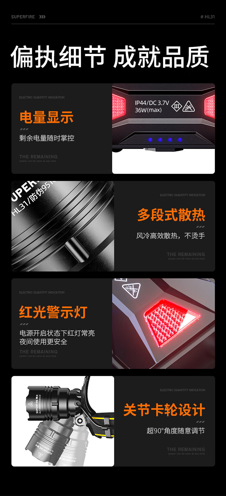 神火（Superfire）HL31强光头灯超亮远射户外防水矿灯探洞装备头戴式钓鱼专用