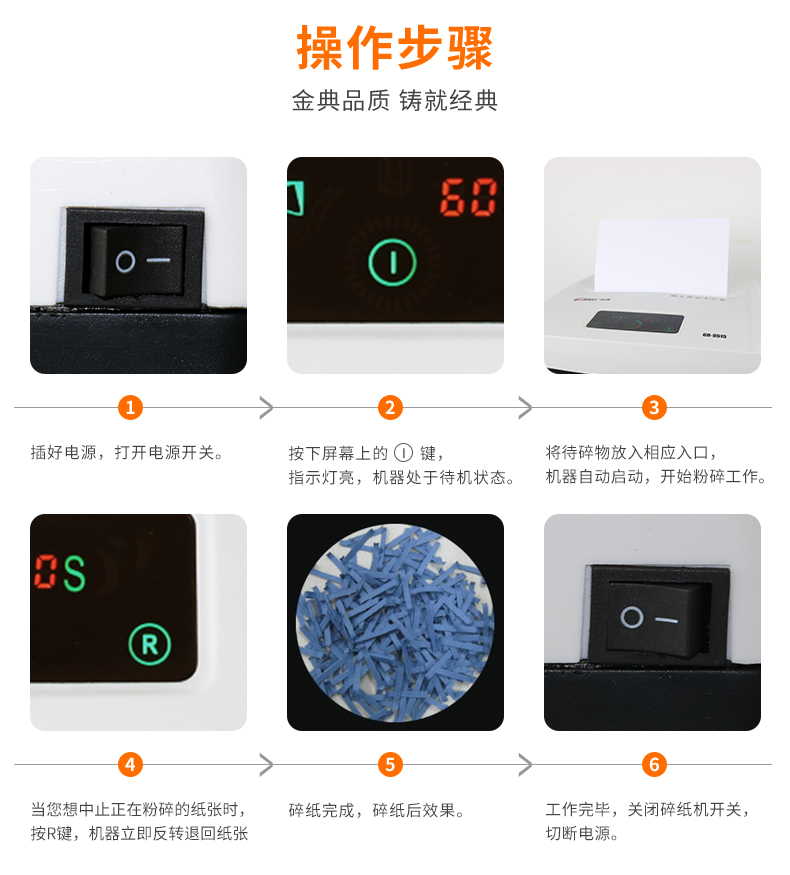 金典(GOLDEN)碎纸机办公电动碎纸机段状大功率碎纸机GD-9515