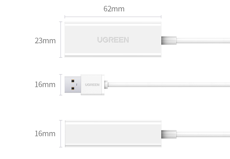 绿联（UGREEN）USB2.0转百兆有线网卡 RJ45网线接口转换器 电脑外置网口 白色 CR110 20253