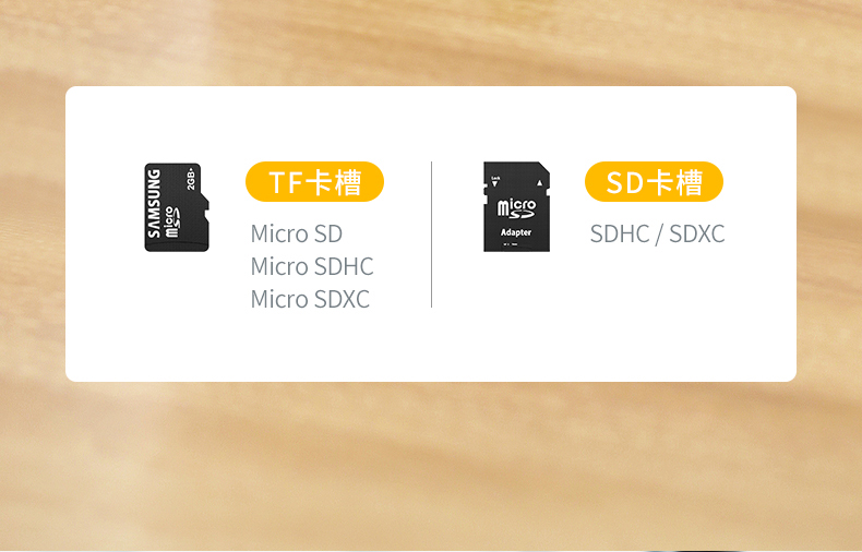 绿联（UGREEN）USB3.0高速读卡器 多功能SD/TF二合一读卡器  双卡双读 深空灰 CM216 60723