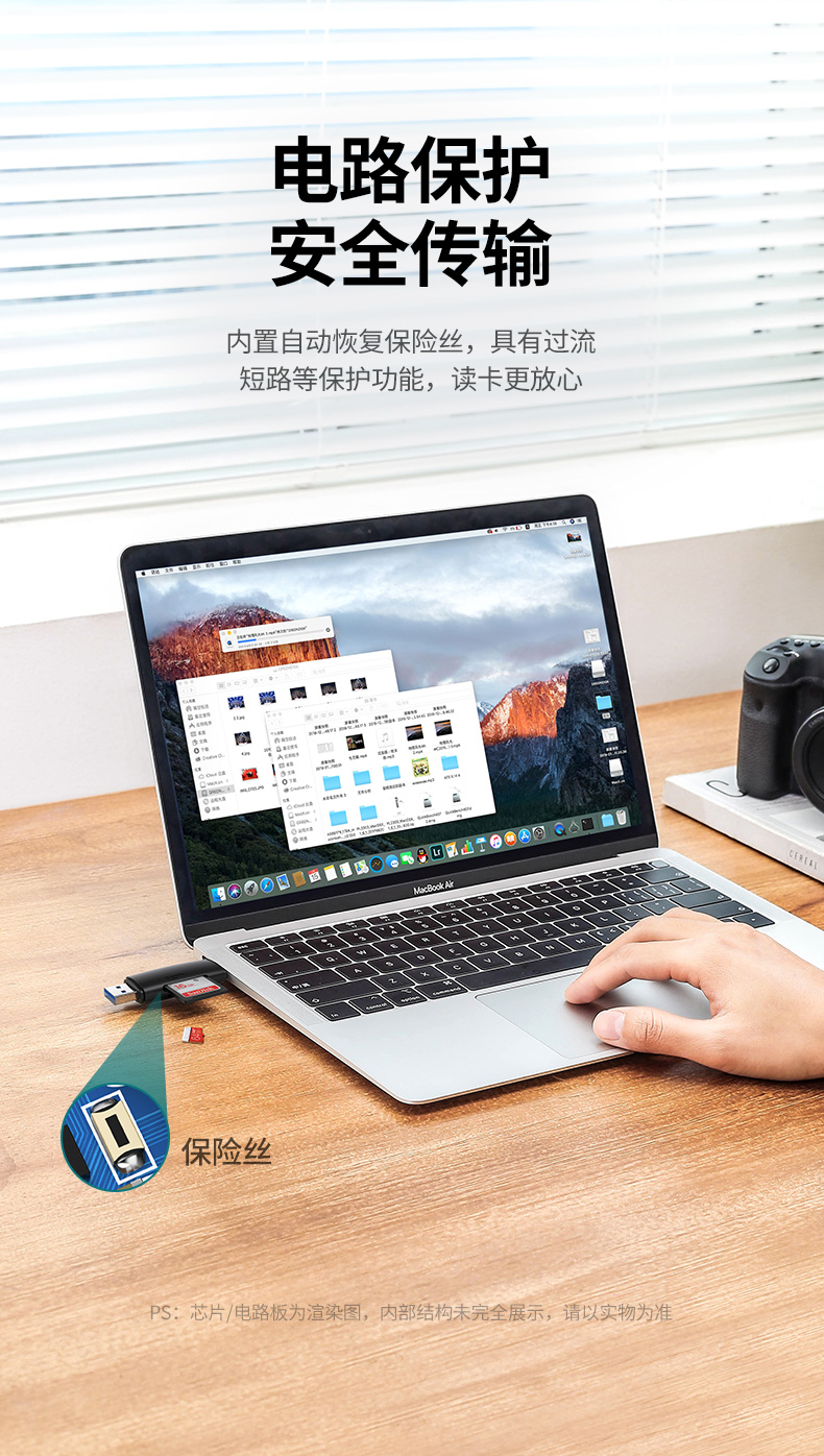 绿联（UGREEN）USB-C3.0高速读卡器 SD/TF多功能二合一 OTG手机读卡器  Type-C  CM304 80191