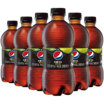 百事可乐 无糖 碳酸饮料 青柠味 汽水 迷你 小胶瓶 300ml*12瓶