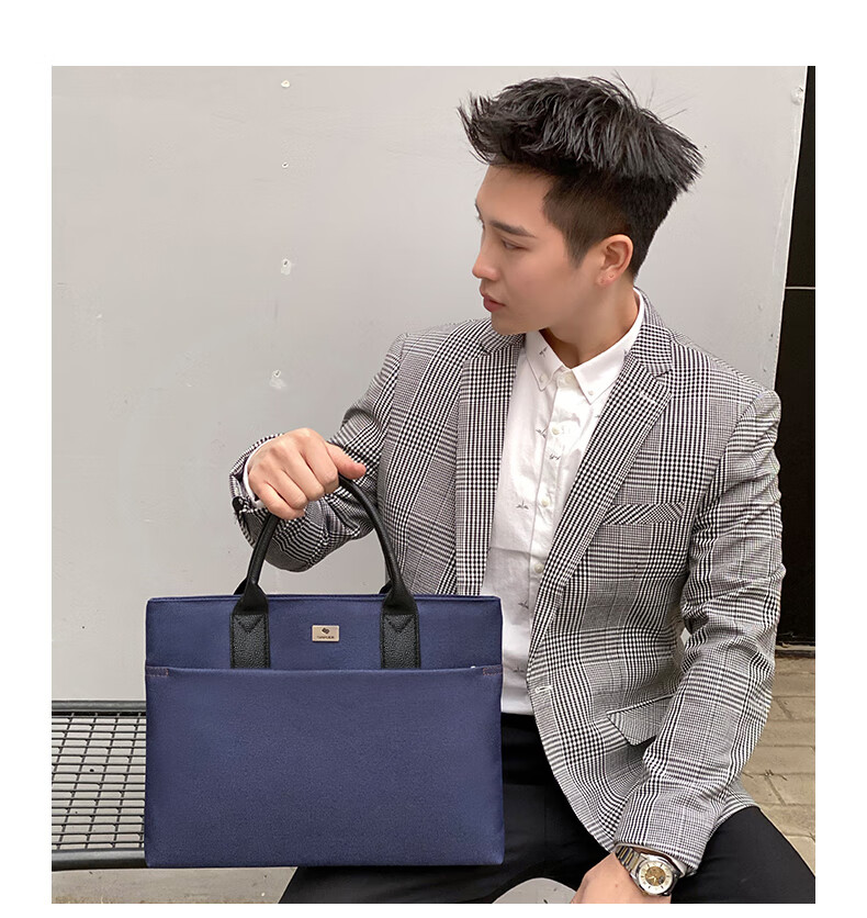斯莫尔（SIMOER）SL-526蓝色商务公文包办公文件夹手提包文件袋文件包电脑包