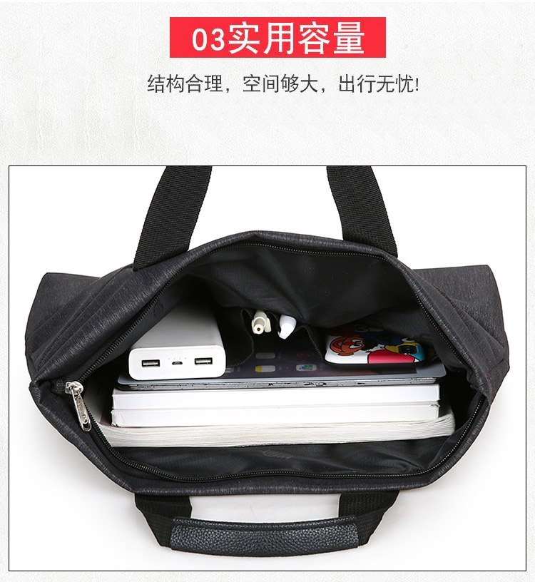 斯莫尔（SIMOER）SL-532 蓝色休闲商务公文包男大容量牛津布手提包文件包拉链会议包