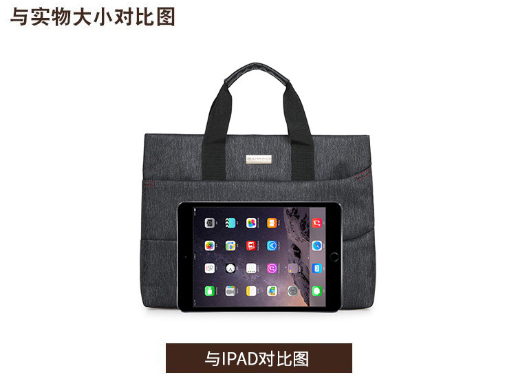 斯莫尔（SIMOER）SL-532 蓝色休闲商务公文包男大容量牛津布手提包文件包拉链会议包