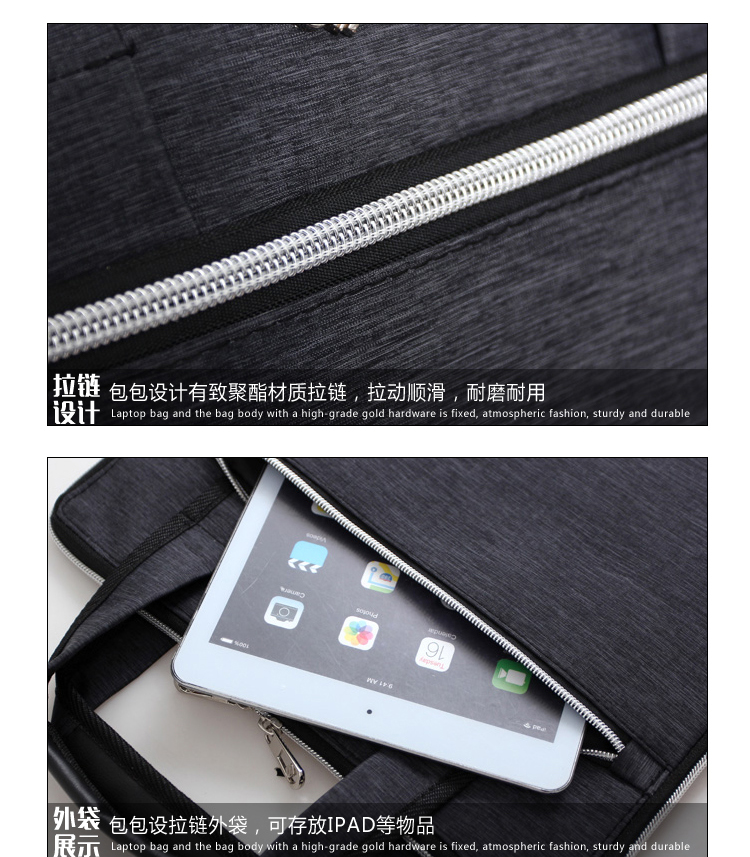 斯莫尔（SIMOER）SL-8134 黑色 手提办公包牛津帆布商务休闲包男公文包会议包竖款