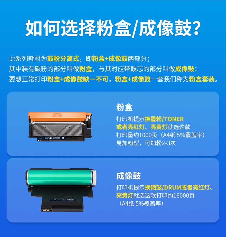 天色118a粉盒适用hp惠普mfp178nw粉盒 179fnw硒鼓w2080a 150nw墨盒 【1000页】蓝色/带芯片（上机即用）