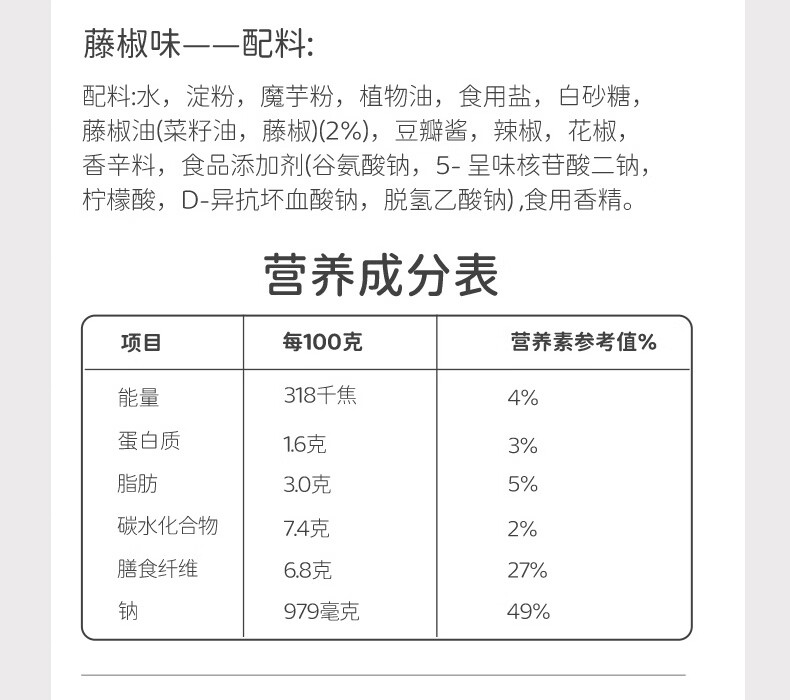 好巴食低脂魔芋爽145g*3袋（酸菜/香辣/藤椒各一袋）办公聚会休闲小零食混合装